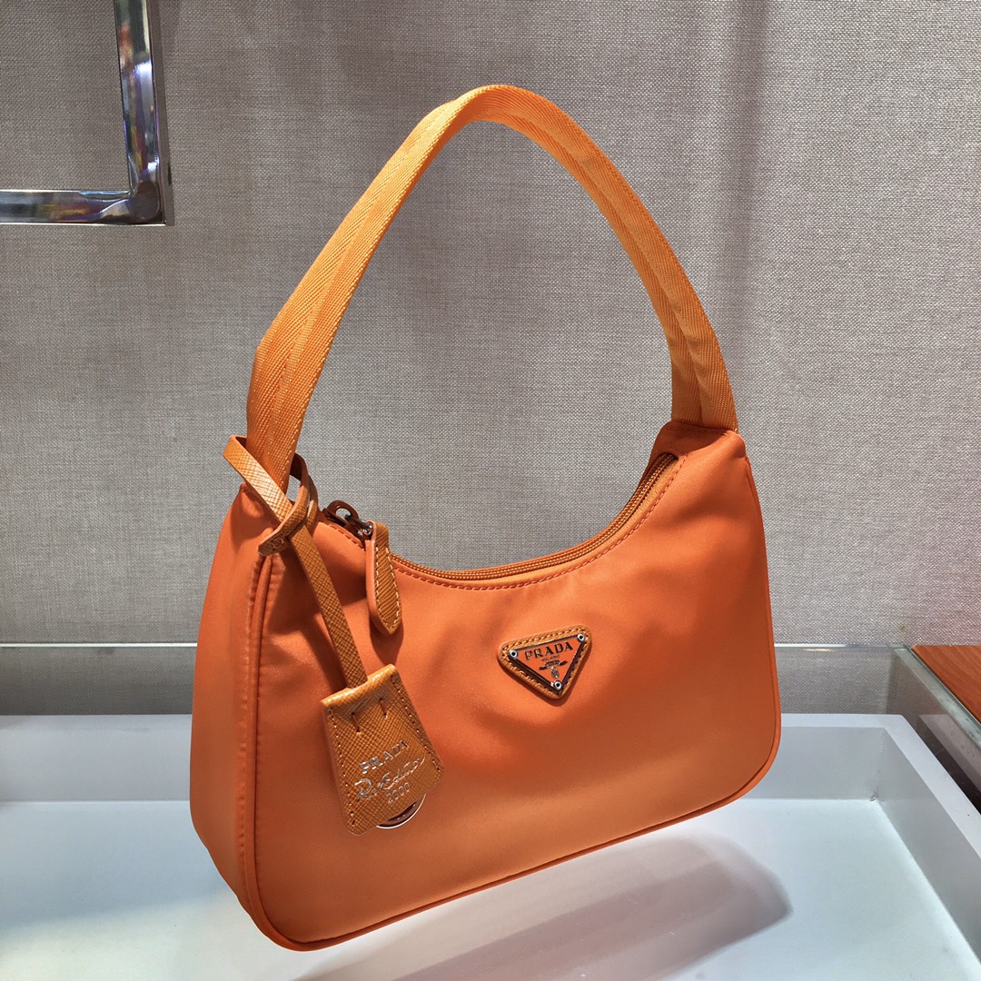 Prada Mini Re Nylon Re Edition 2000 Hobo Bag Handbag Orange 1NE515